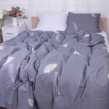 Пододеяльник на молнии MirSon Cosiness 22-1350, сатин, 110х140 см, серо-белый - Pampik