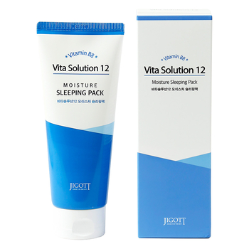 Нічна маска Jigott Vita Solution 12 Moisture Sleeping Pack Зволожуюча, 180 мл - Pampik