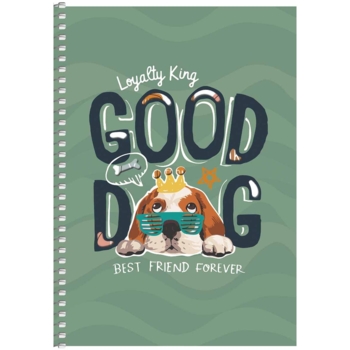 Тетрадь для записей Student Good Dog, А5, в клеточку, спираль, 96 листов (A5-SC-096-6117K) - Pampik