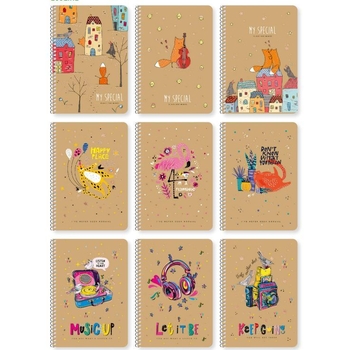 Тетрадь для записей Student Музыкальный лис А5, в клеточку, спираль, 96 листов (A5-SC-096-6101K) - Pampik - 2