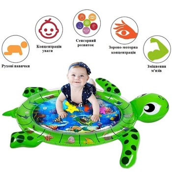 Розвиваючий килимок Bambi WM-T-2 Черепаха зелений (26120) - Pampik - 4