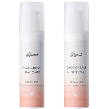Набір для нормальної шкіри Lapush Day & Night: Денний крем з екстрактом азіатської центели та вітаміном С, 50 мл + Нічний крем з вітаміном С та морським колагеном, 50 мл - Pampik