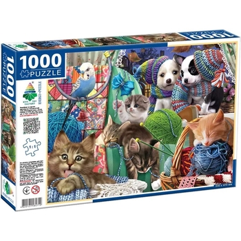Пазл Київська фабрика іграшок Цуценята та кошенята 1000 елементів - Pampik