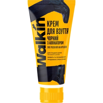 Крем для обуви из гладкой кожи Walkin, с аппликатором, черный, 75 мл - Pampik