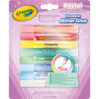 Клей с блестками Crayola, пастельные цвета, смывающийся, 8 шт. (69-3524) - Pampik