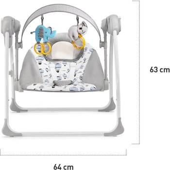 Крісло-гойдалка Kinderkraft Flo Mint сіре з блакитним (00-00158385) - Pampik - 10