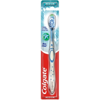 Зубна щітка Colgate Max White Medium With Polishing Star, блакитна - Pampik