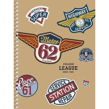 Блокнот для записей Student, В6, в клеточку, спираль, 80 л., League соllege (B6-SC-080-6105K) - Pampik