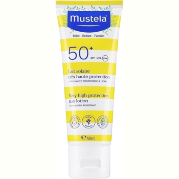 Сонцезахисний лосьйон для обличчя та тіла Mustela Bebe Enfant Very High Protection Sun Lotion SPF 50+ 40 мл - Pampik