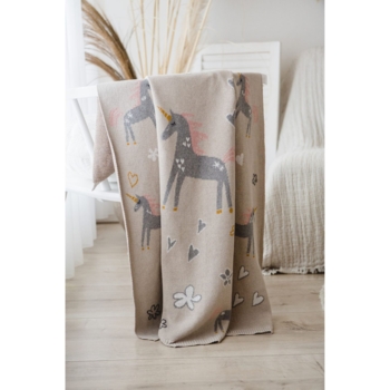 Детское одеяло Kaiser Единорог Органик, 100х80 см, бежевый (65214) - Pampik - 6