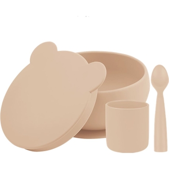 Набір для годування MinikOiOi BLW Set I Bubble Beige, силіконовий (101070057) - Pampik