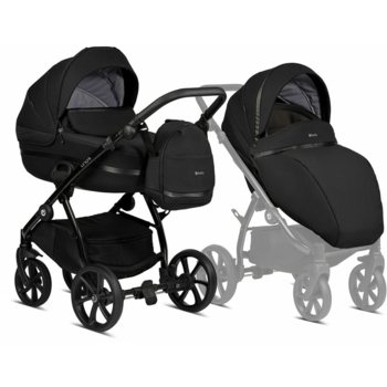 Коляска Tutis Uno 3 Plus Black Edition Charcoal, 2 в 1, черная (1072100) - Pampik