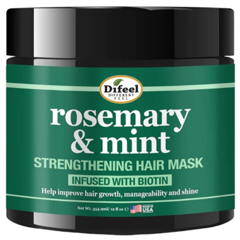Маска для волосся Difeel Rosemary and Mint Strengthening Hair Mask with Biotin, 340 г - Pampik