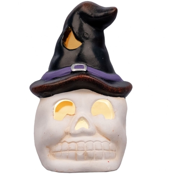 Статуетка Yes! Fun Halloween Skull in hat LED, 10 см (974189) - Pampik