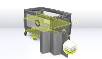 Манеж-ліжечко Lionelo Stefi Plus Grey White, сіро-білий (LO-STEFI PLUS GREY WHITE) - Pampik - 6