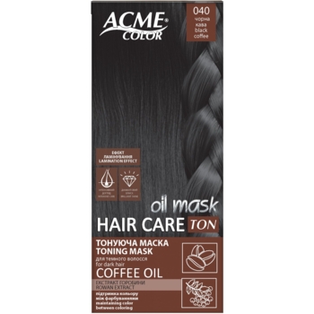 Тонуюча маска для волосся Acme Color Hair Care Ton oil mask, відтінок 040, чорна кава, 30 мл - Pampik