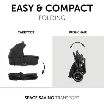 Универсальная коляска 2 в 1 Hauck Vision X Set Melange Black, черная (16523-2) - Pampik - 3
