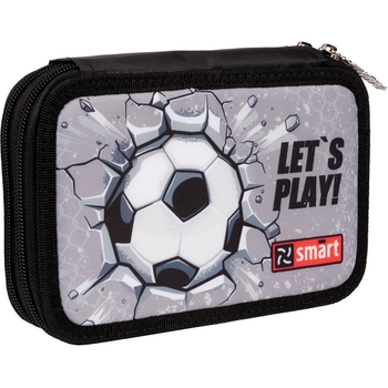 Пенал твердий Smart HP-01 Football, 13х21х4 см, сірий (533284) - Pampik