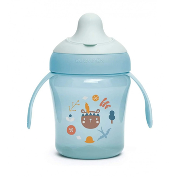 Чашка з носиком Suavinex Лісні історії, 200 мл, блакитна (401190) - Pampik