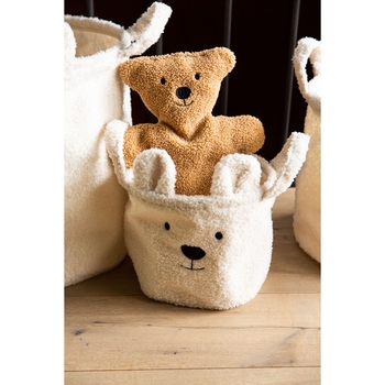 Набір корзин для іграшок Childhome Teddy, білий, 3 шт. (CCBTWSET) - Pampik - 3
