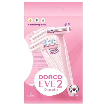 Бритви одноразові Dorco Eve2 2 леза, 3 шт. - Pampik