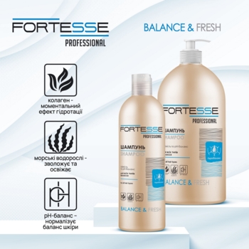 Шампунь Fortesse Professional Balance & Fresh, для всіх типів волосся, з дозатором, 1 л - Pampik - 2