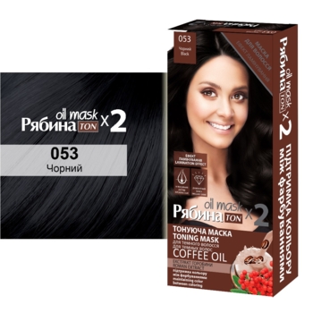 Тонуюча маска для волосся Acme Color Рябина Ton Oil Mask, Duo Pack, відтінок 053 (Чорний), 60 мл - Pampik