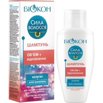Шампунь Біокон Сила волосся Об'єм + Відновлення, 215 мл - Pampik