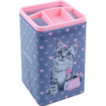 Стакан-підставка для канцелярських приладів Kite Studio Pets 4 відділення сіра (SP22-105) - Pampik