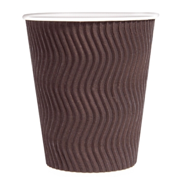 Стаканы одноразовые PRO service Riple, бумажные, 250 мл, 20 шт., коричневый - Pampik