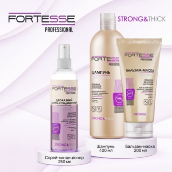 Зміцнюючий шампунь Fortesse Professional Strong&Thick для ослабленого волосся, схильного до випадіння, 400 мл - Pampik - 7