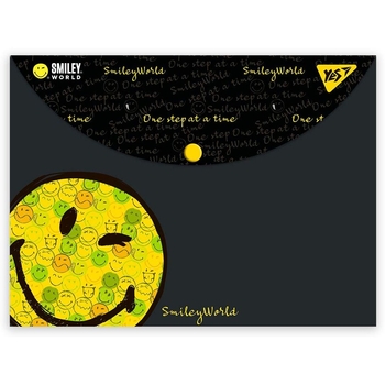 Папка-конверт Yes Smiley World, A4, с кнопкой (492016) - Pampik