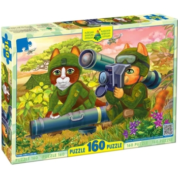 Пазл Київська фабрика іграшок Котики ЗСУ з Джавелінами 160 елементів - Pampik