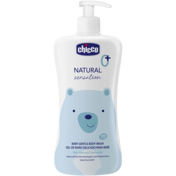 Ніжний гель для купання Chicco Natural Sensation Baby Gentle Body Wash Без сліз з алое та ромашкою 500 мл (11516.00) - Pampik