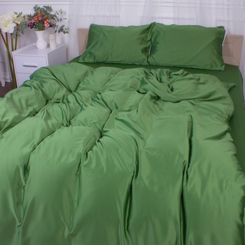 Пододеяльник на молнии MirSon Salad 23-0010, искусственный шелк, 110х140 см, зеленый - Pampik - 3