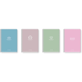 Колледж-блок Student, В5, в клеточку, спираль, 80 л., University international, голубой (B5-CC-080-6509K) - Pampik