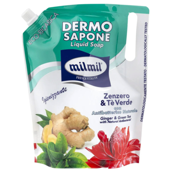 Рідке мило Mil Mil Імбир та зелений чай, запаска, 900 мл - Pampik