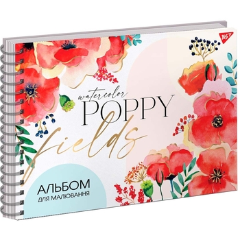 Альбом для малювання Yes Flowers Маки, А4, 30 аркушів (130537) - Pampik