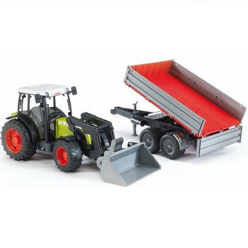 Трактор Bruder Nectis 267 F с погрузчиком и прицепом, М1:16 (02112) - Pampik