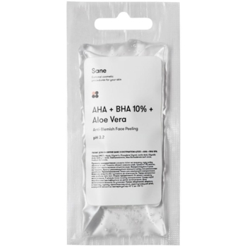 Пилинг для лица Sane AHA + BHA 10% + Aloe Vera, сашет, 20 мл - Pampik