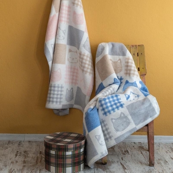 Плед-покривало Papaella Baby Киця 120х90 рожевий (8000029918) - Pampik