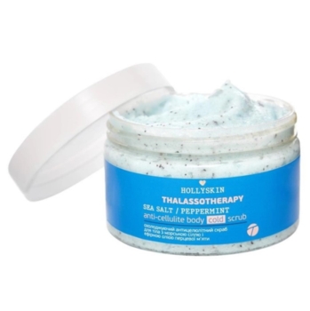 Охлаждающий антицеллюлитный скраб для тела Hollyskin Thalassotherapy с морской солью и эфирным маслом перечной мяты 250 мл - Pampik