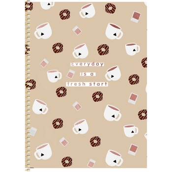 Зошит для записів Genius В5, в клітинку, спіраль, 80 л., Чашки (B5-SC-080-6095K) - Pampik