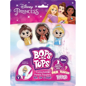 Набір колекційних фігурок-топерів Sambro Bops n Tops Принцеси Дісней, 5 шт., в асортименті (DSP20-3562-KV-FO) - Pampik