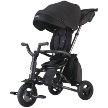 Дитячий складаний триколісний велосипед Qplay Nova+ Rubber Exclusive Black (S700-13Nova+RubberEBlack) - Pampik