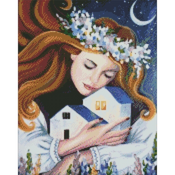 Набор с алмазной мозаикой Ідейка Огни родного дома, 50х40 см (AMO7403) - Pampik