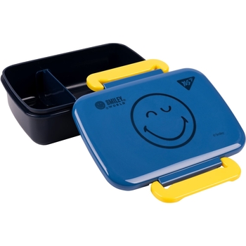 Ланч-бокс Yes Smiley World United 420, мл, чорний з синім (707972) - Pampik - 2
