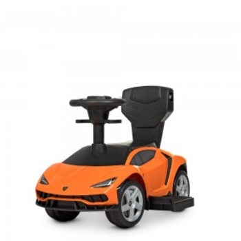 Машинка-толокар Bambi M 3726-7 2 в 1, с родительской ручкой, оранжевая (25692) - Pampik - 6