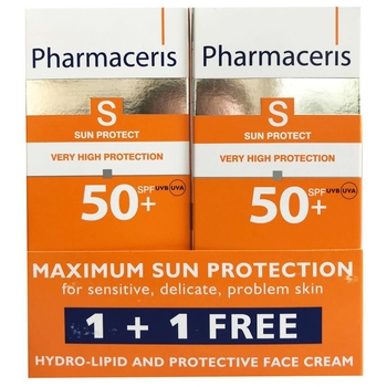 Гидролипидный солнцезащитный крем Pharmaceris S Sun Protect 1+1 SPF 50, 100 мл (2 шт по 50 мл), (Z14029) - Pampik