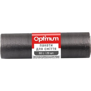 Пакеты для мусора PRO Service Optimum, 60 л, 20 шт., черный - Pampik